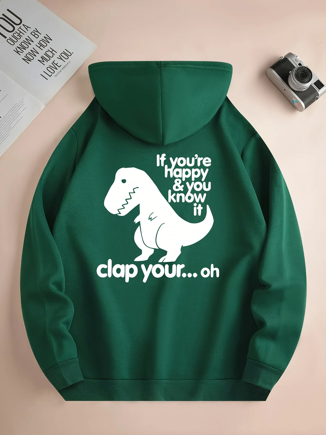 

Dinosaur Print Men's Casual and Comfortable Hoodie Fashionable Hooded Sweatshirt Autumn and Winter Casual Versatile Hooded Top