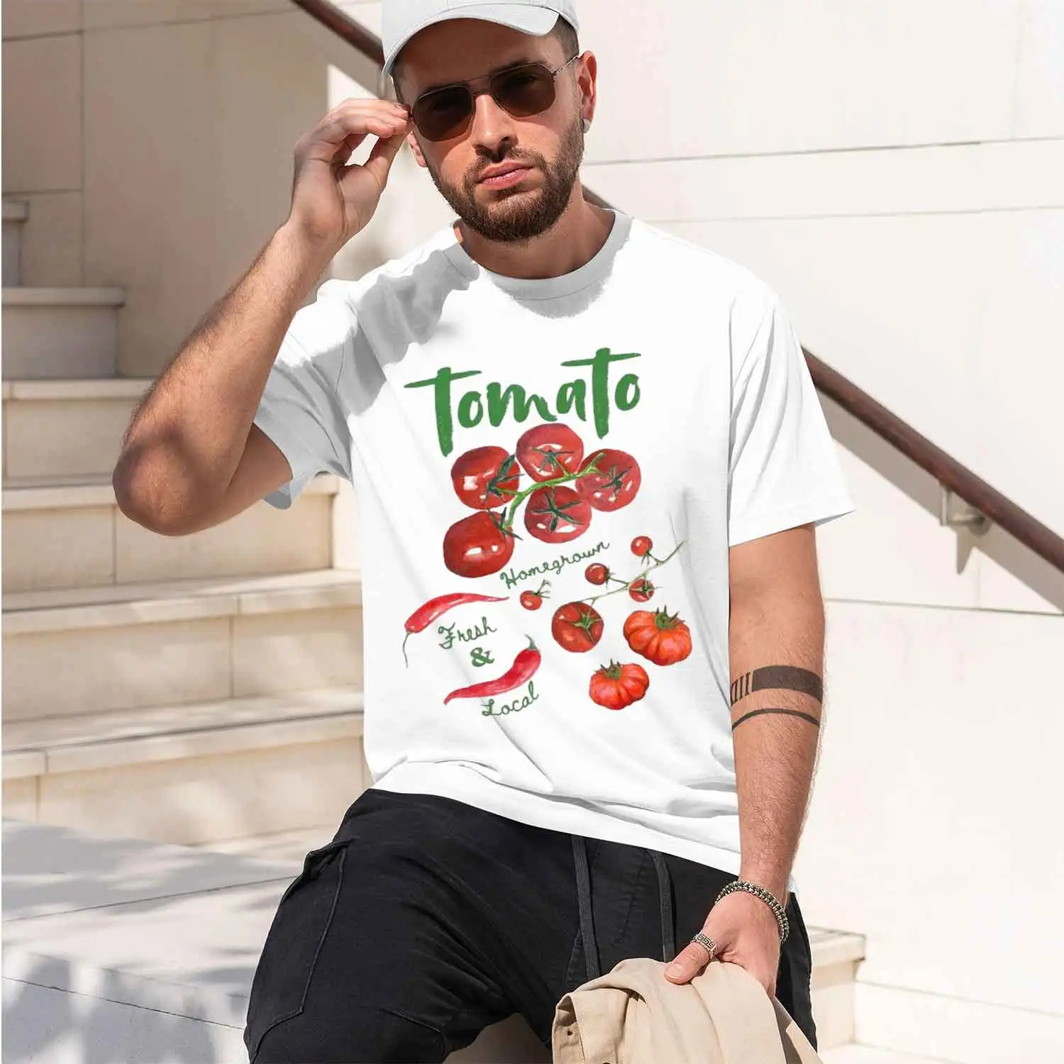 Tomato Bloom Women's Tomato Print T-Shir Summer Fashion Cute Pattern Bas Tee for Las Trendy Fresh Local Homegrown s 2026 New Mod