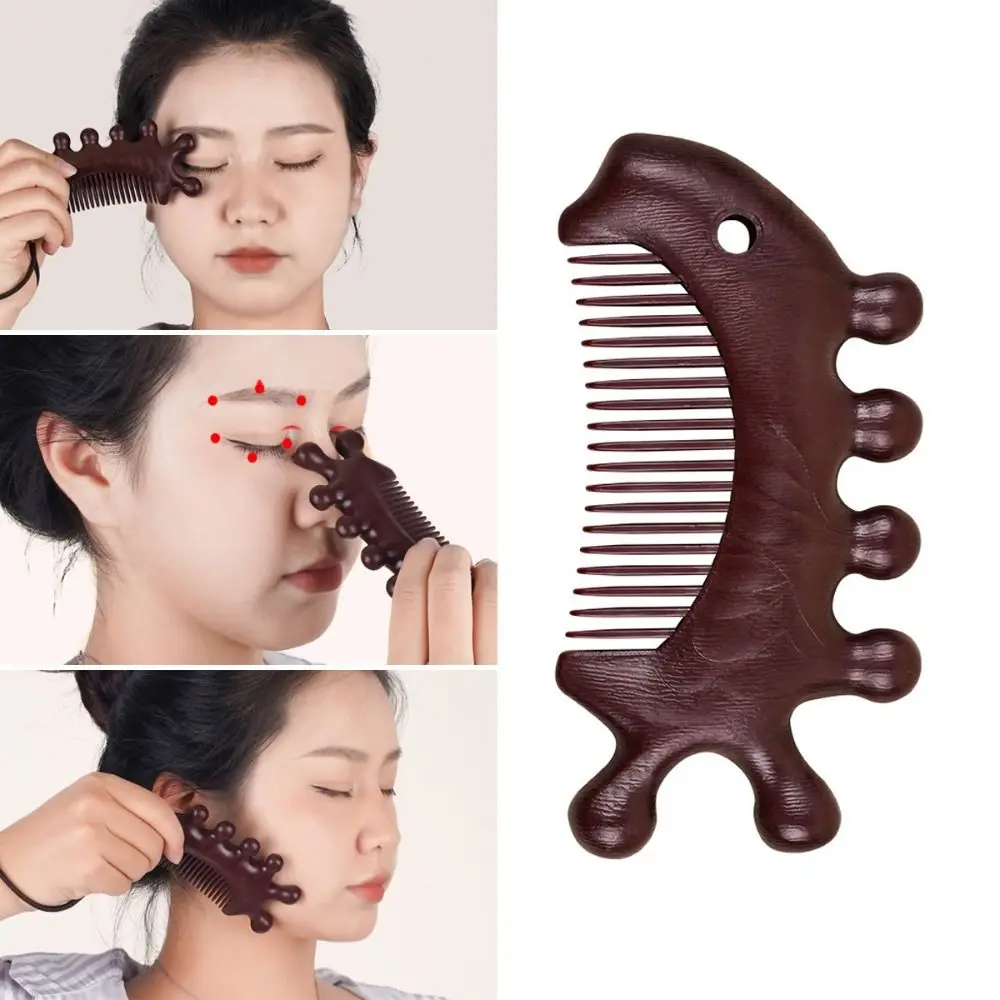 

Multifunctional Body Meridian Massage Comb Sandalwood Wide Tooth Head Massage Comb Anti-static Tool Help Blood Circulation