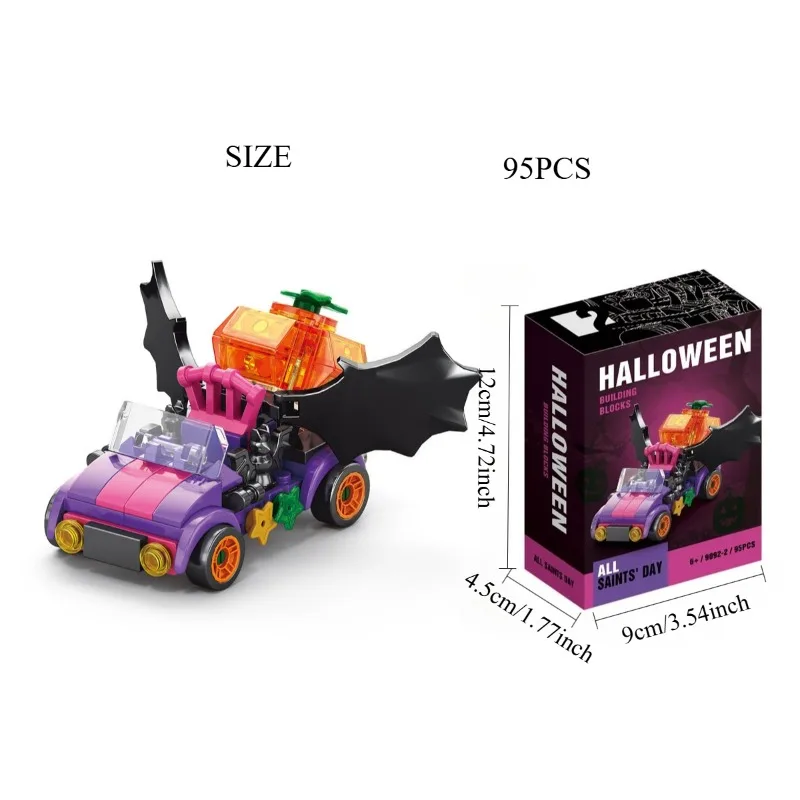 601pcs Halloween Pumpkin House 6-Piece Set | Dark Gothic Model with Interior Details | Holiday Gift for Teen