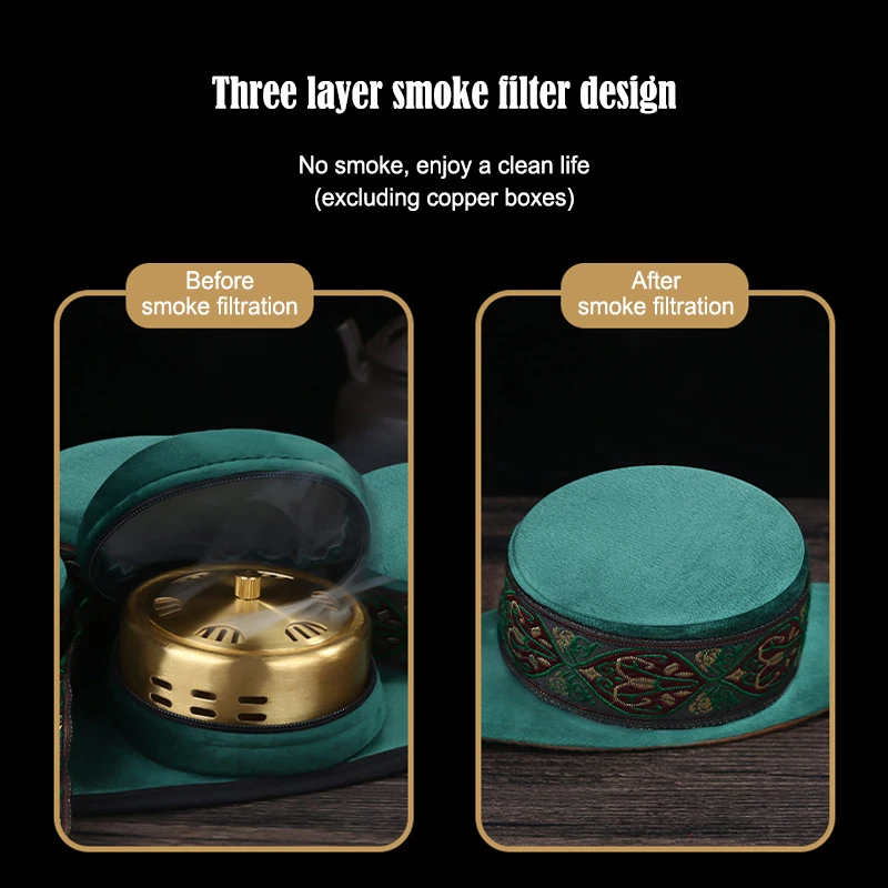 Skin-friendly Cotton Smokeless Moxibustion Bag Moxa Burner Copper Box Warm Acupuncture Heating Therapy Body Acupoint Massage