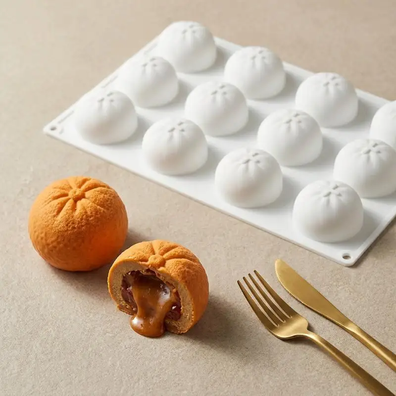 {}12 Cavity Tangerine Silicone Molds For Baking Mousse 3D Fruit Cake Chocolate Mold DIY Baking Cake Mould Kitchen Accessories