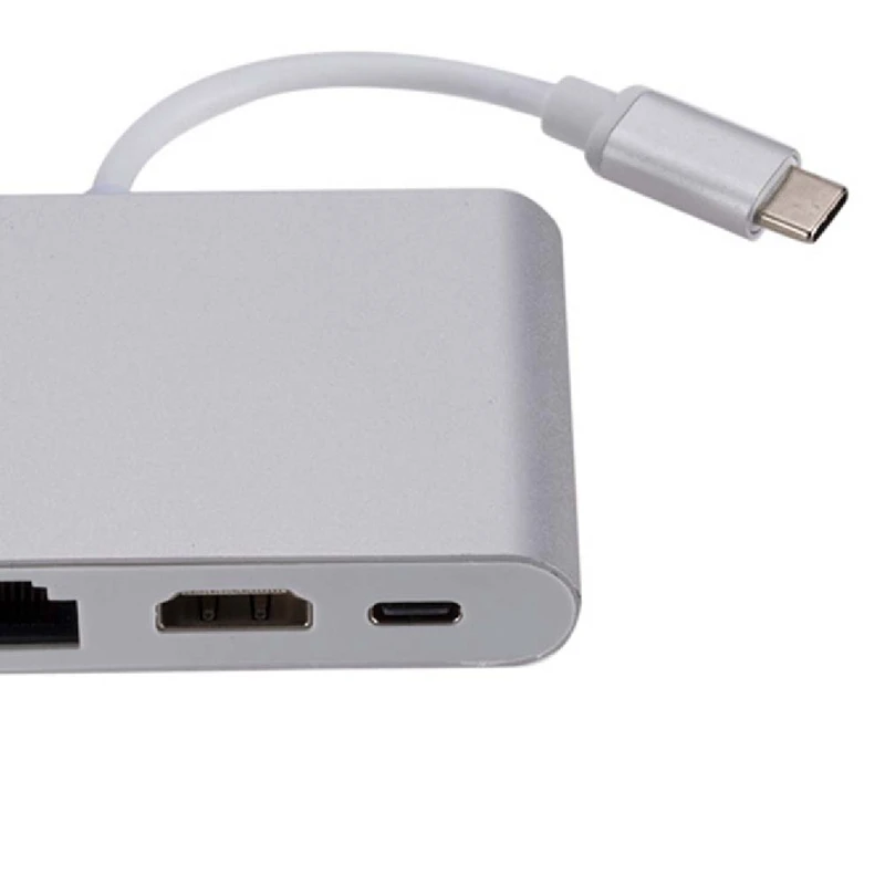 Гигабитная сетевая карта TYPEC + сетевая карта HD Конвертер RJ45 HUB Карта адаптера-сплиттера USB-C