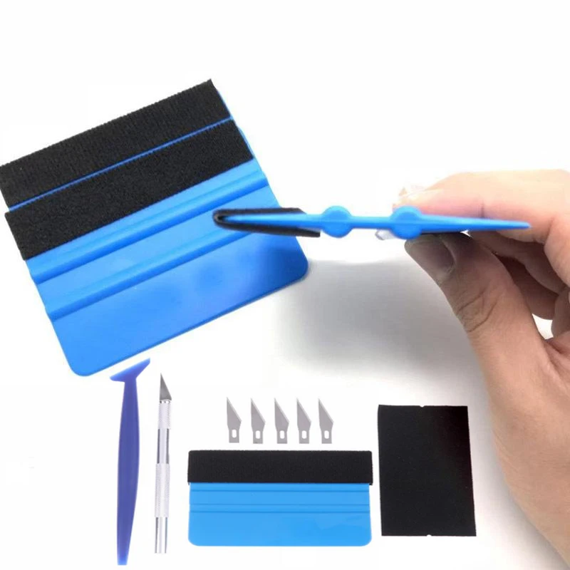 

10-Piece Professional Car Wrap Tool Kit - Vinyl & Window Tint Tools W/Squeegee Felt Edge Trimmer & Wrap Sticks For Auto Wrapping