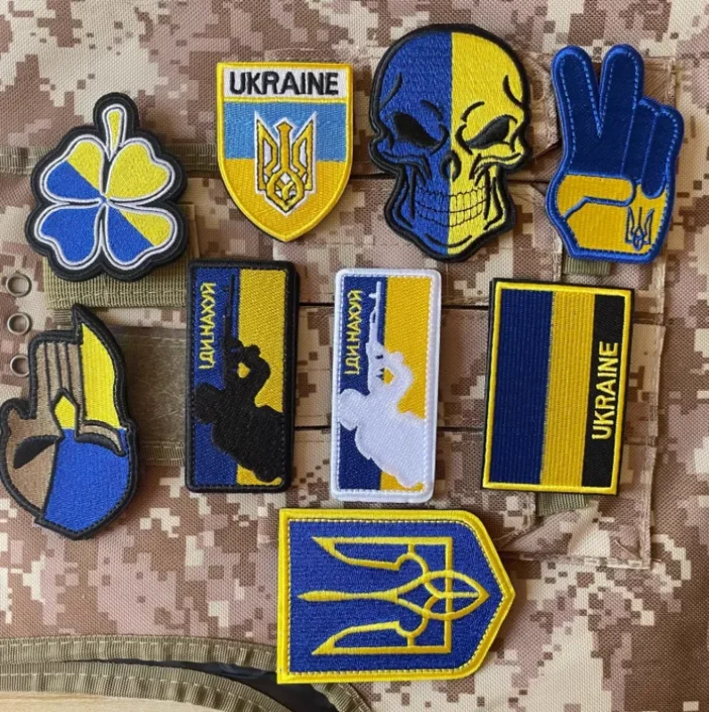 Ukraine National Flag Embroidered Armband Magic Tips Air Badge Backpack