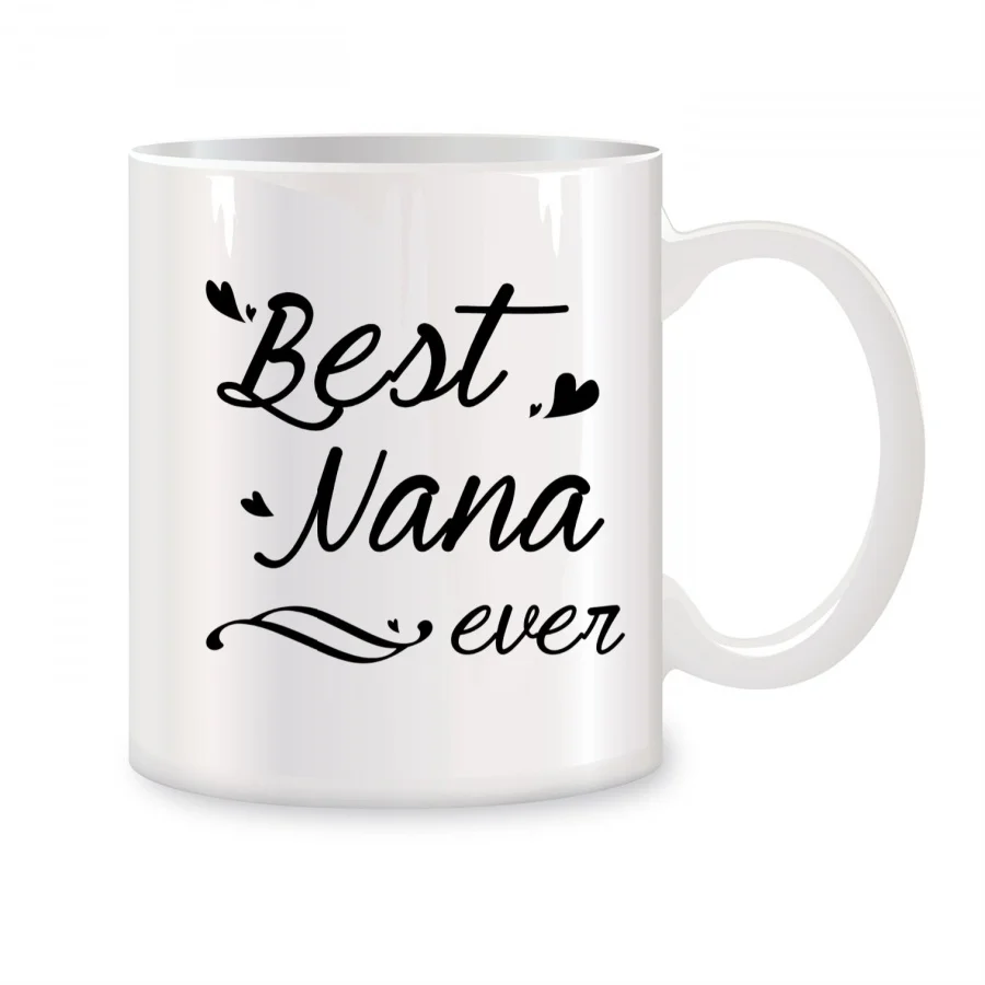 

Best Nana Ever Mugs For Nana from Grandkids Granddaughter Grandson Birthday Novelty Coffee Ceramic Tea Cups White 11 oz