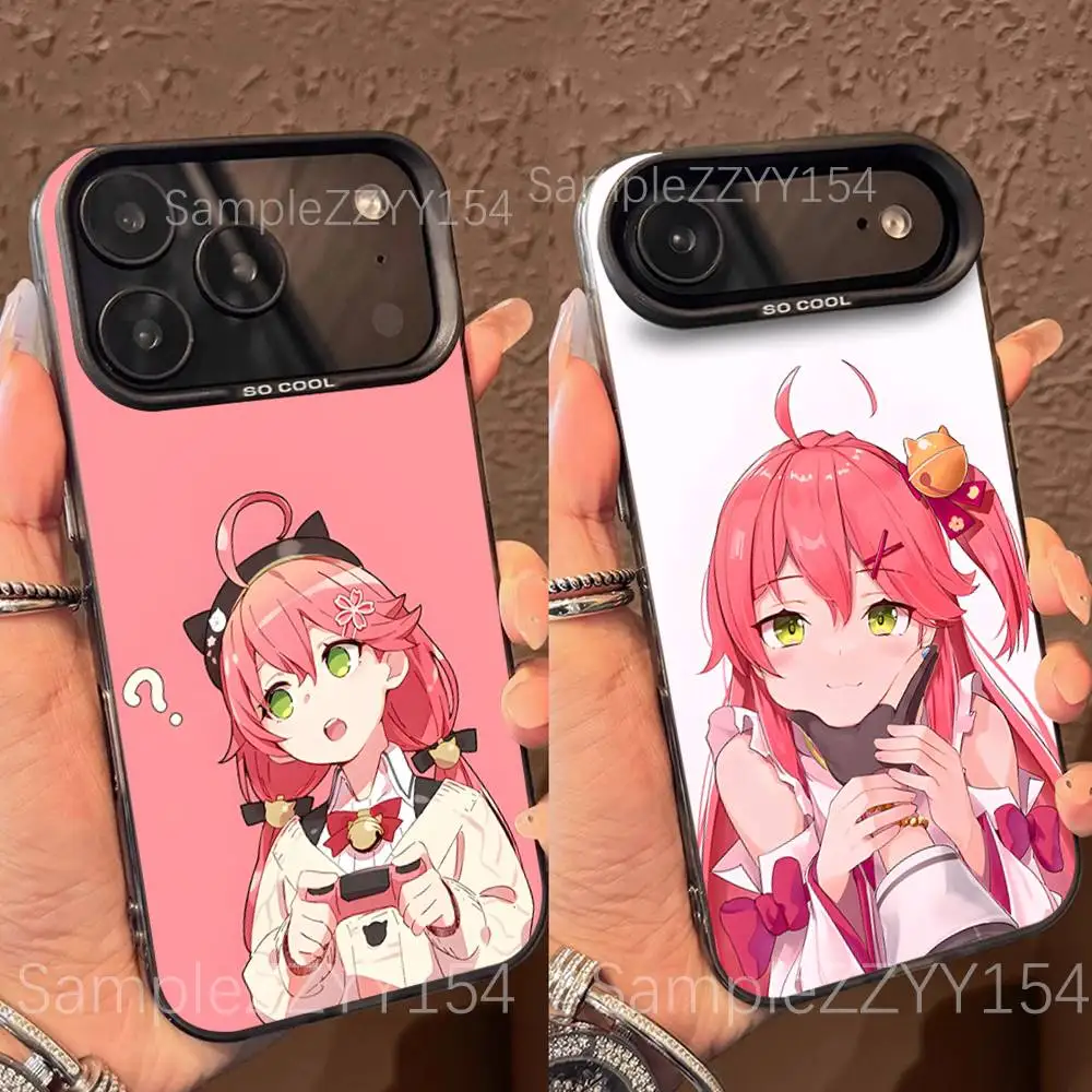 

Sakura Miko Hololive Phone Case For IPhone 15,16,17,13,14,11,12,Pro,Max,Plus,E,Air,Mini Gray Matte Shockproof Back Cover