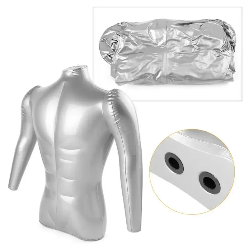 Man Half Body With Arm PVC Inflatable Mannequin Male Dummy Torso Model Fashion Used As Tops Necklace Jewelry Scarf Display