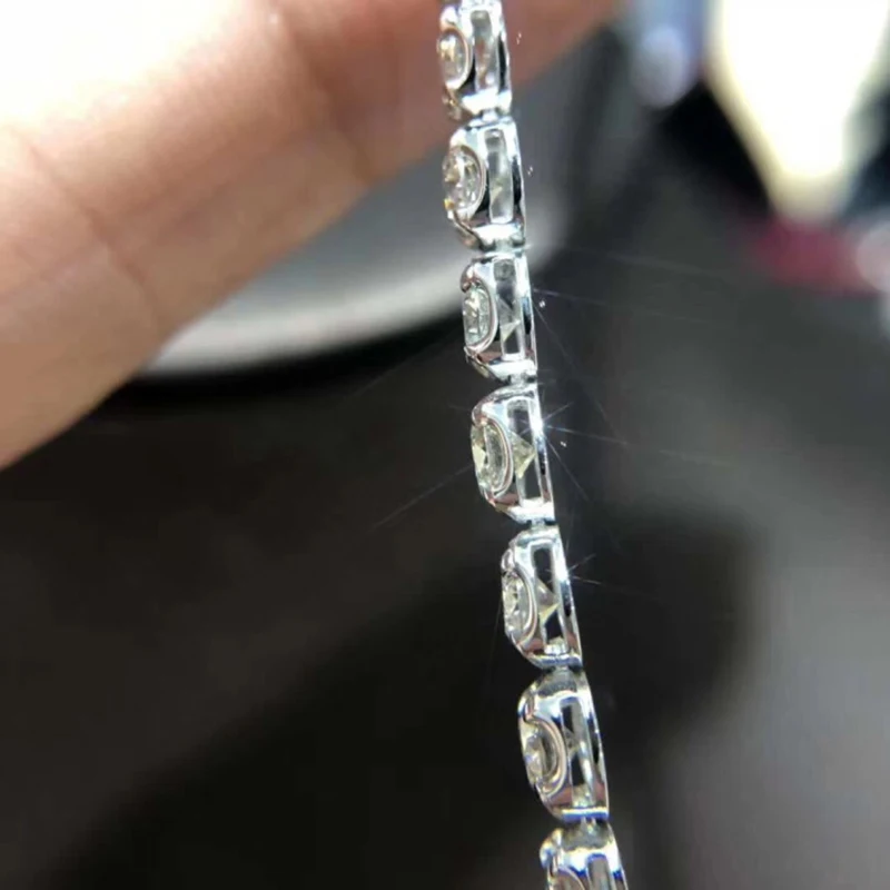 18K White Gold 5 Carat Natural Diamond Tennis Necklace Luxury Wedding birthty Party Jewelry Quality Assurance