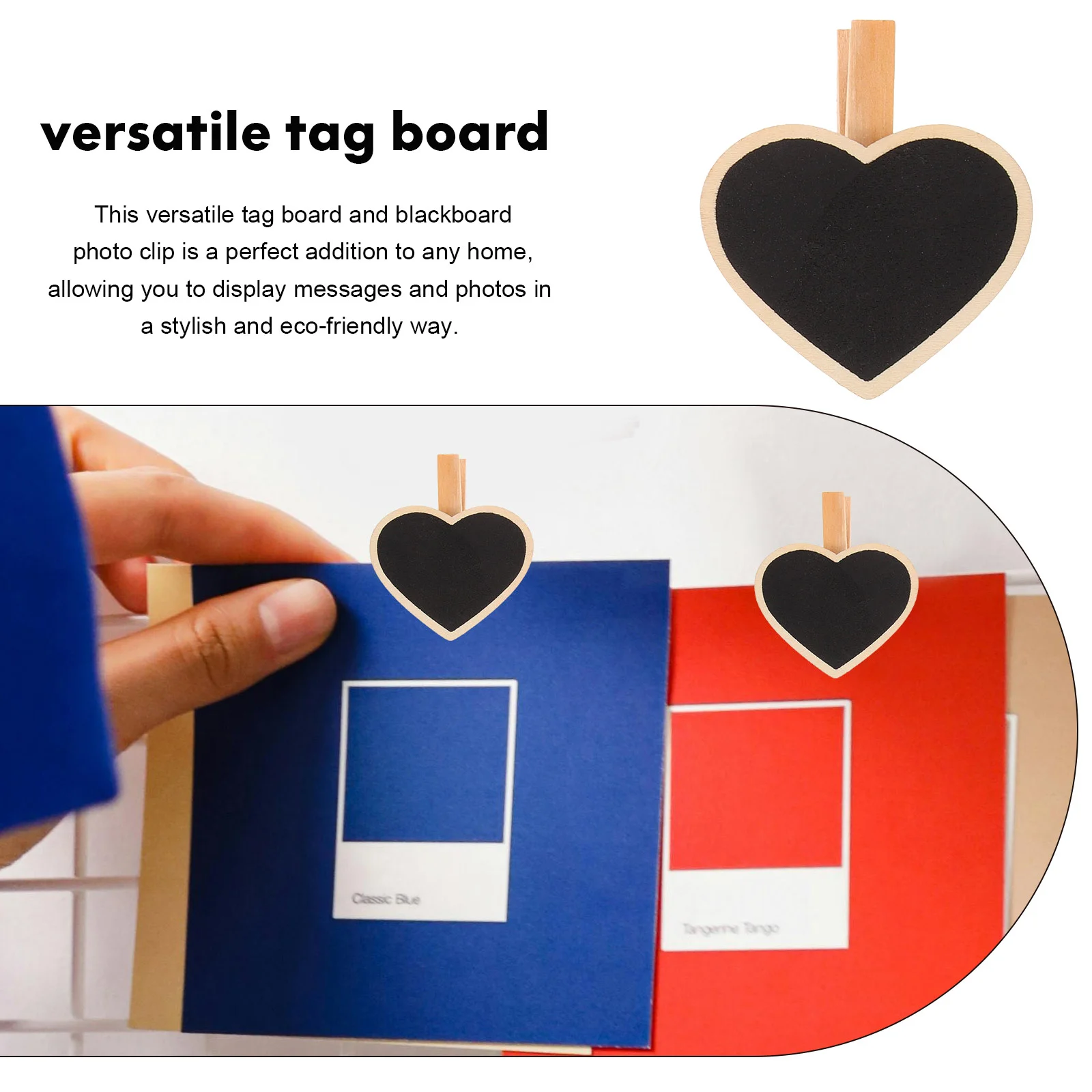 24 Pcs Tag Photo Holder Wood Blackboard Clip Mini Clamps Note Taking Chalkboard Memo Clips Wooden Message Food Label Signs