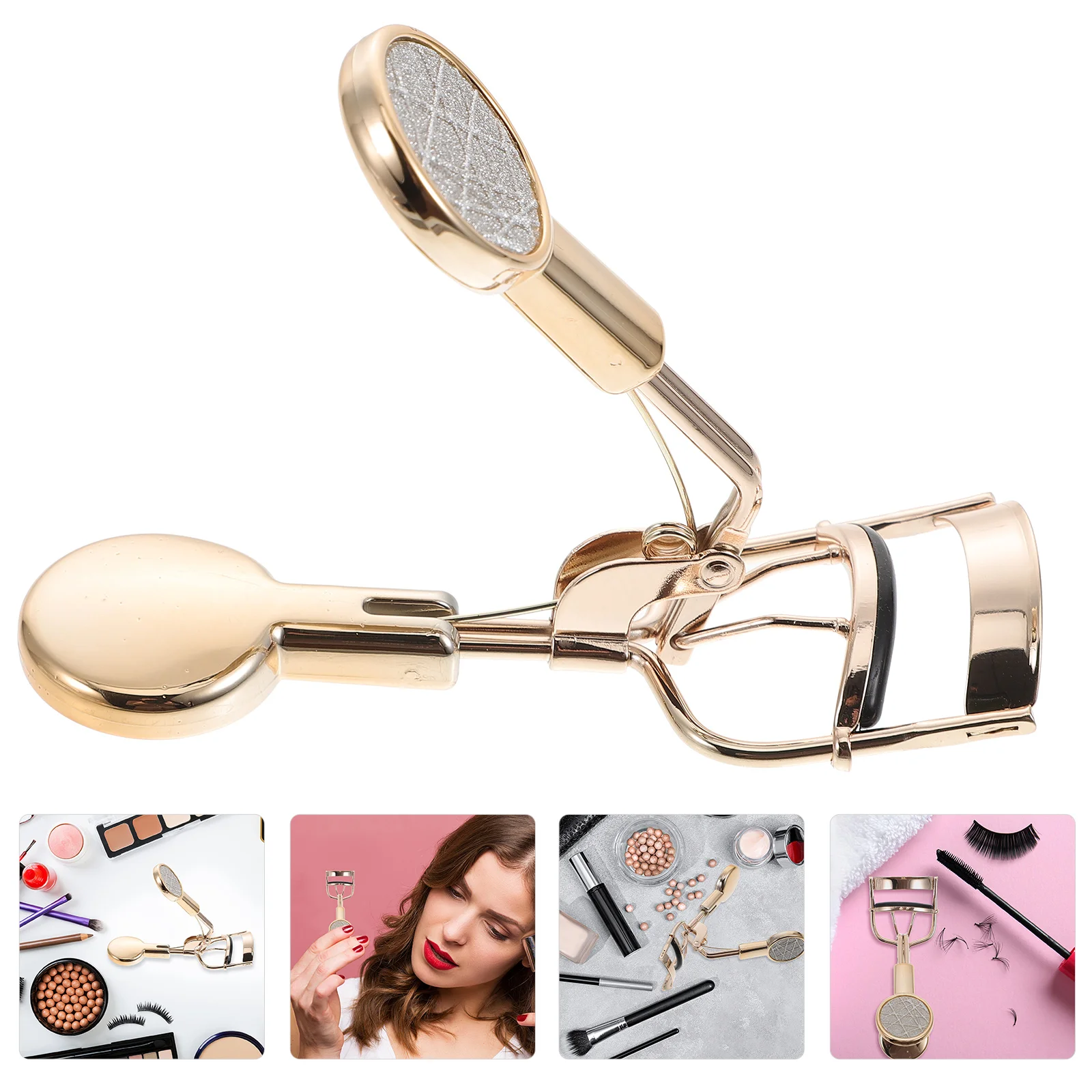 

Handheld Eyelash Curler Glitter Design Sturdy Metal Construction Smooth Curling Lash Tool for Makeup