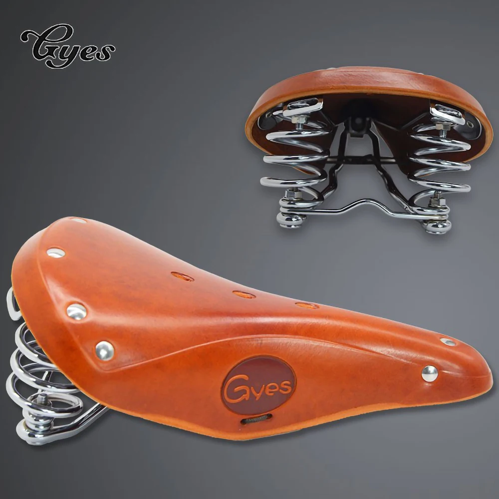 Gyes GS16 Retro Bicycle Saddle Pure Handwork Genuine Cow Leather Clasicc Bike Saddle Bicycle Accessories