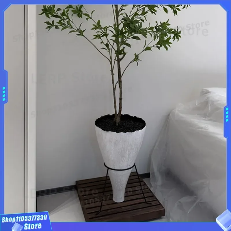Vintage Medieval Large Floor Vase for Living Room Entrance Decor Hotel B&B Home Ornament Big Flower Pot Bedroom Interior