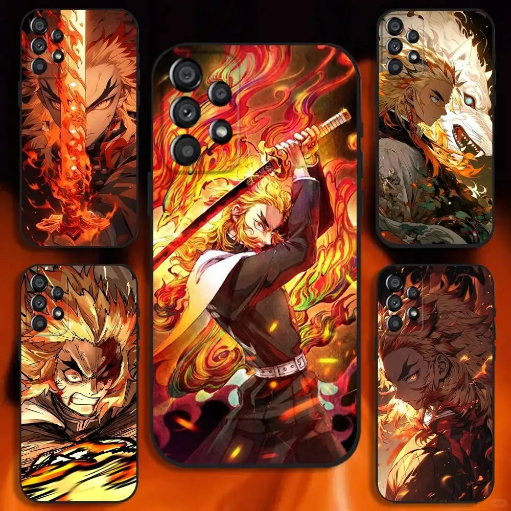 

Demon Slayer Rengoku Kyoujurou Phone Case For Samsung Galaxy A20,A21s,A22,A31,A32,A52,A53,A72,73,A80 Soft Black Cover