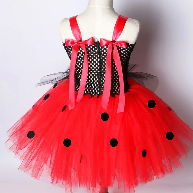 HN8 سيدة بيتل توتو فستان للطفل الفتيات عيد ميلاد الهالوين ازياء مع أجنحة الاطفال فساتين الجنية الزي الطفل منقطة) 4Dc