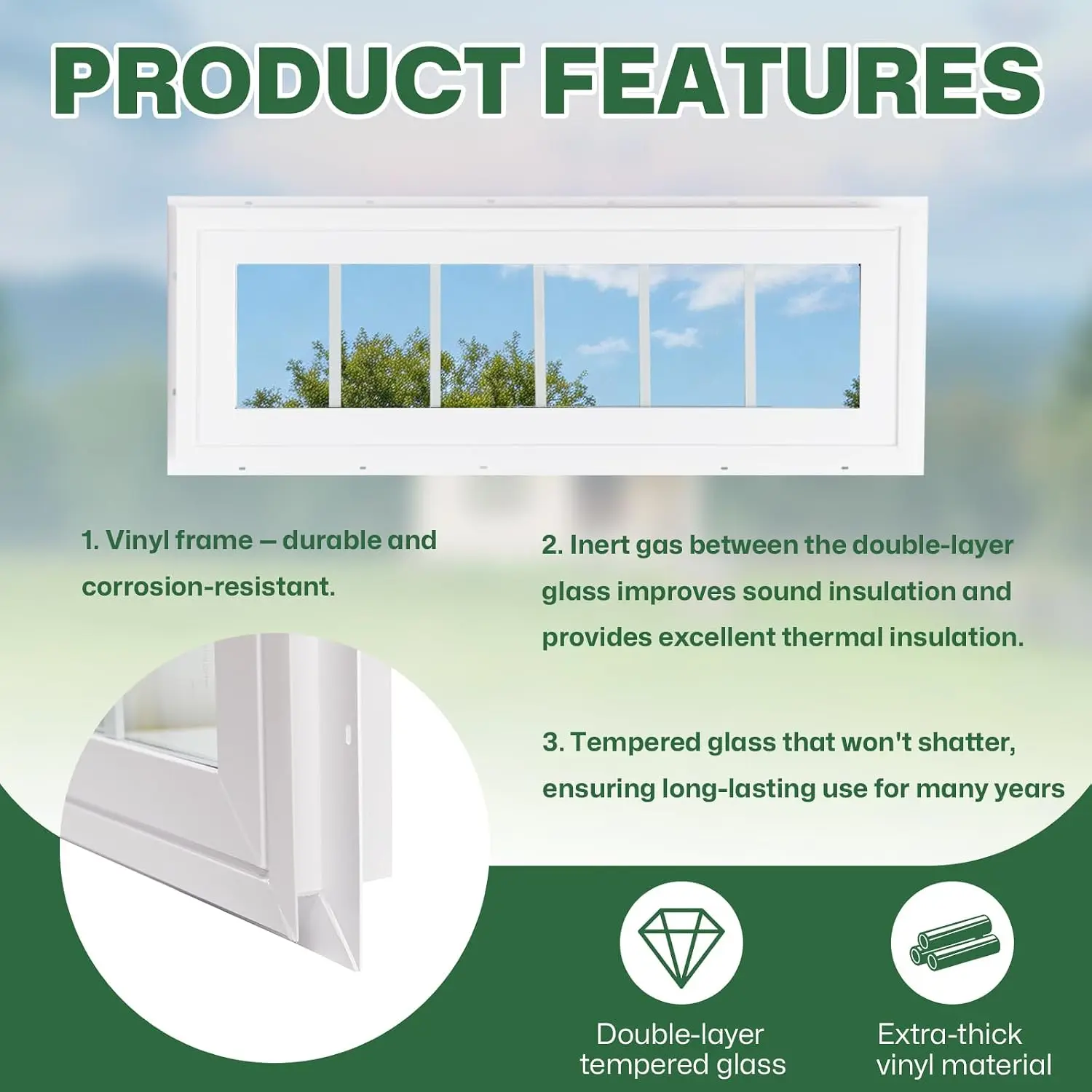 Vinyl Transom Window, 10