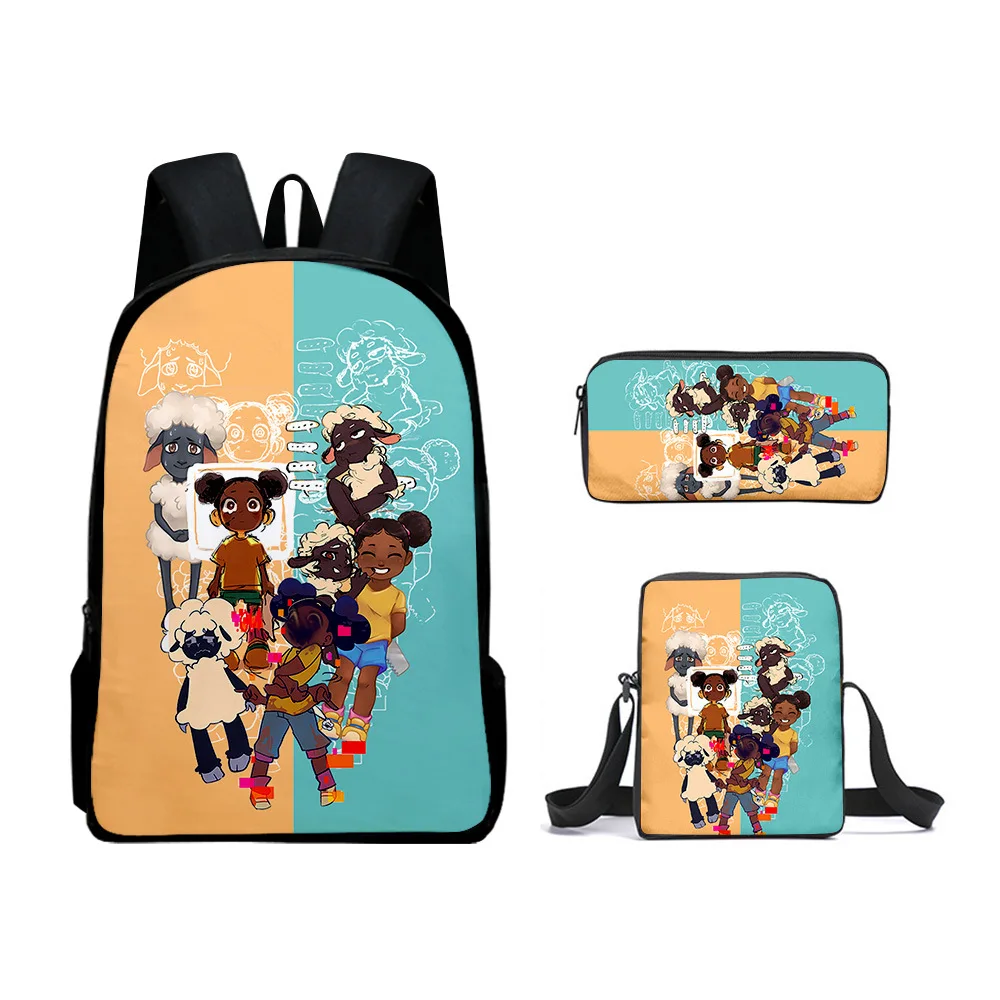 

Модная молодежная Аманда-Приключенник с 3D принтом, 3 шт./компл., студенческие дорожные сумки, рюкзак для ноутбука, рюкзак, сумка на плечо, пенал