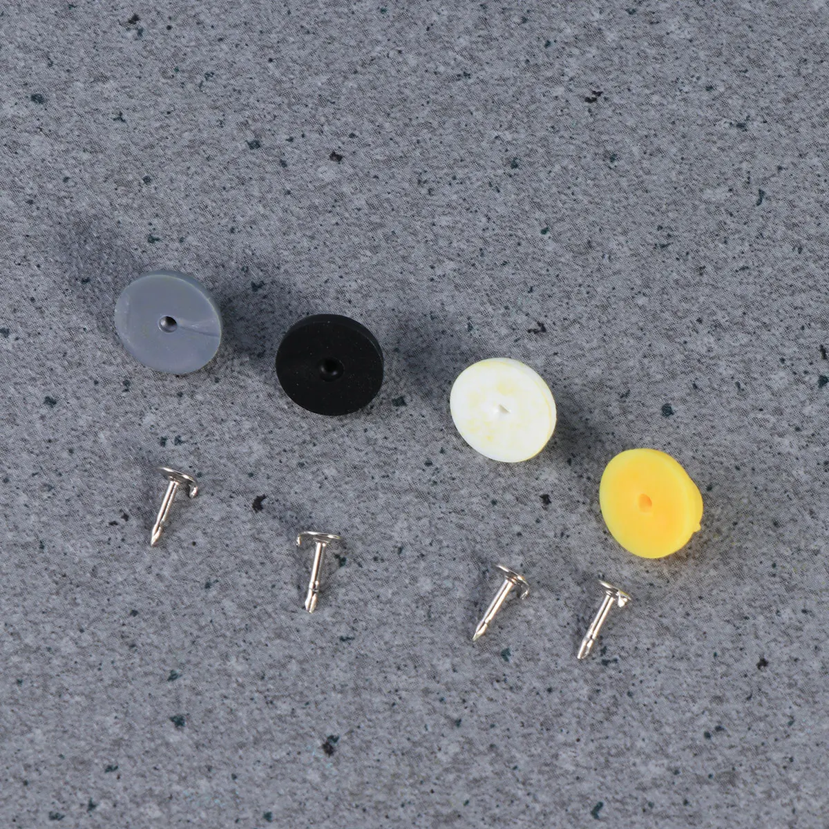 

100pcs Rubber Butterfly Hat Pin Backs Alloy Plated Brass Half Round Handle Black White Grey Yellow 25 Each Color 100 Blank Pins