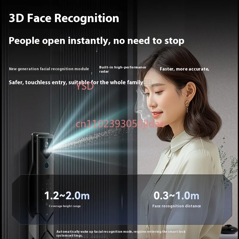 

Smart Lock New S93 Smart Door Lock Wooden Anti-theft Home Security WiFi 3D Face Recognition Palm Vein Fingerprint