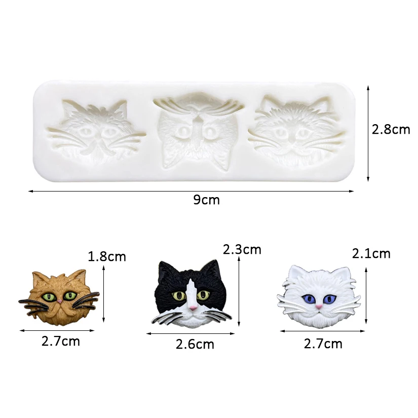 Cat Silicone Sugarcraft Mold Resin Tools Cookie Cupcake Chocolate Baking Mold Fondant Cake Decorating