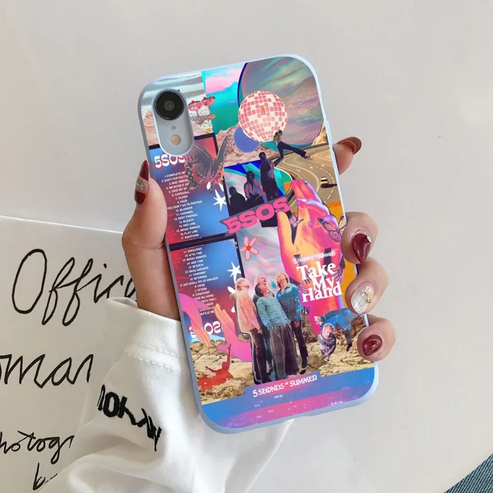 Seconds-of-Summers-5SOS Phone Case For IPhone 14 11 12 13 Mini Pro Xs Max 8 7 6 6S Plus X XR Solid Candy Color Case