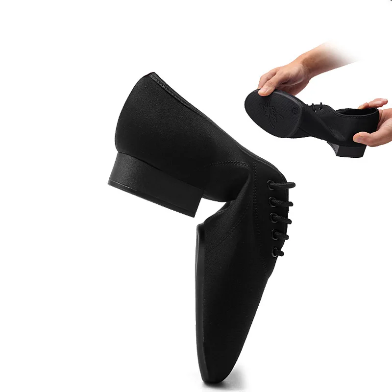 Men's Ballroom Dance Shoes Latin Lace-up Salsa Performance Waltz Modern Practice Shoe Breathable Oxford Waltz Character Shoe