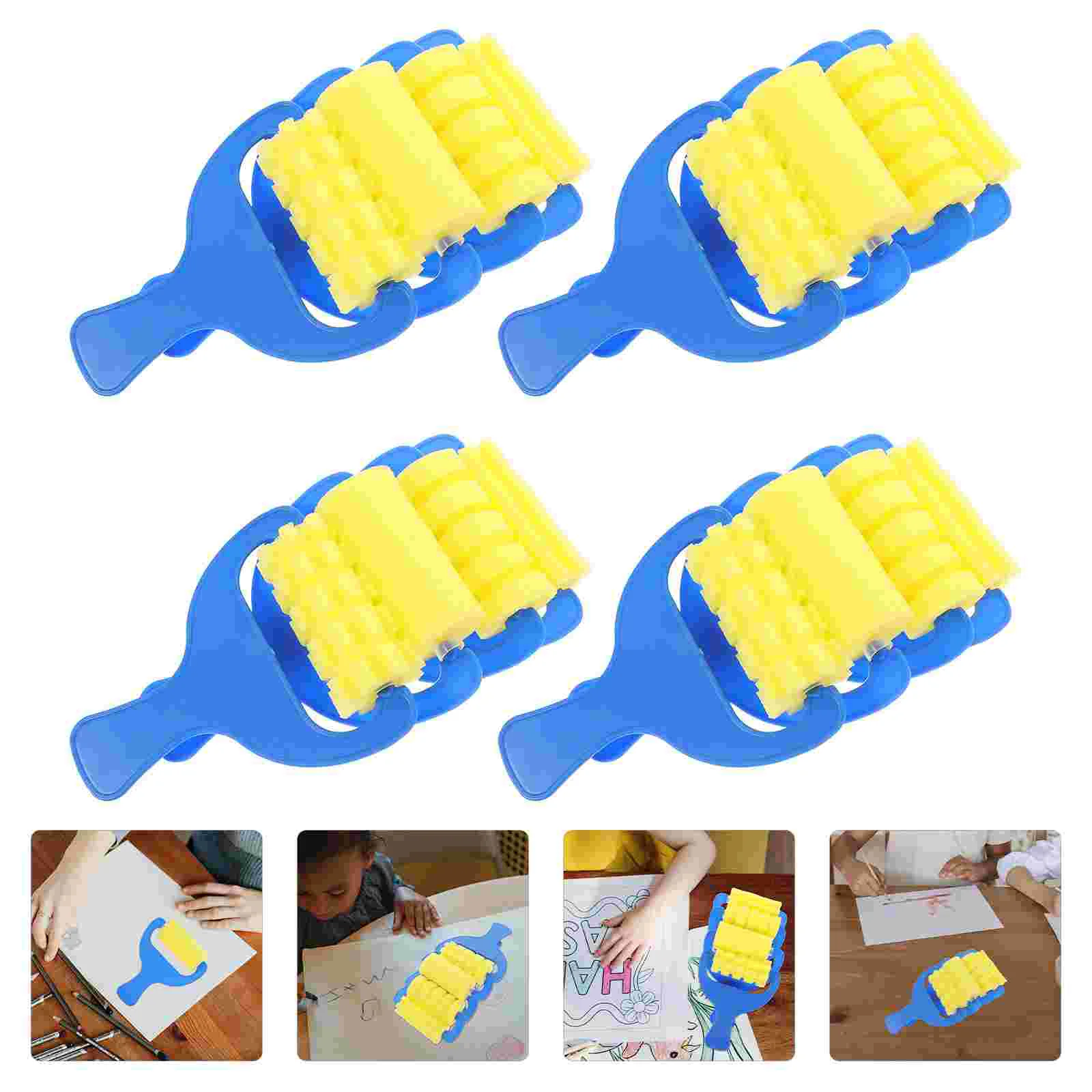 

12 Pcs Kids Paint Supplies Roller Sponge Brush Brushes for Painting Supply Mini