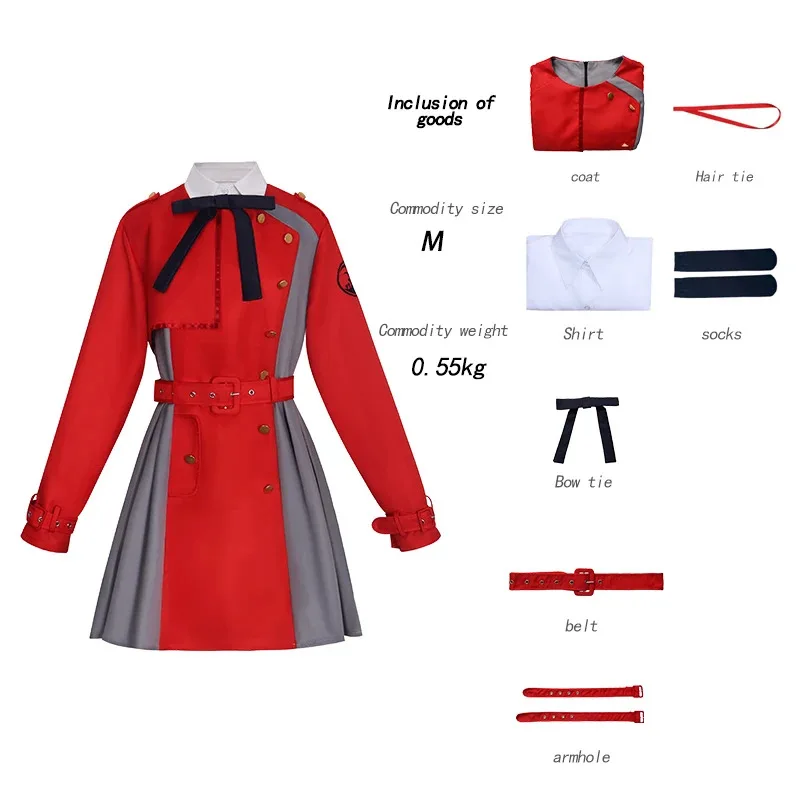 

Lycoris Recoil Anime Cosplay Costume Women Shirts Dress Uniform Skirt Socks Outfit Halloween Mujer Vestido Costumea;2,c'4,h.