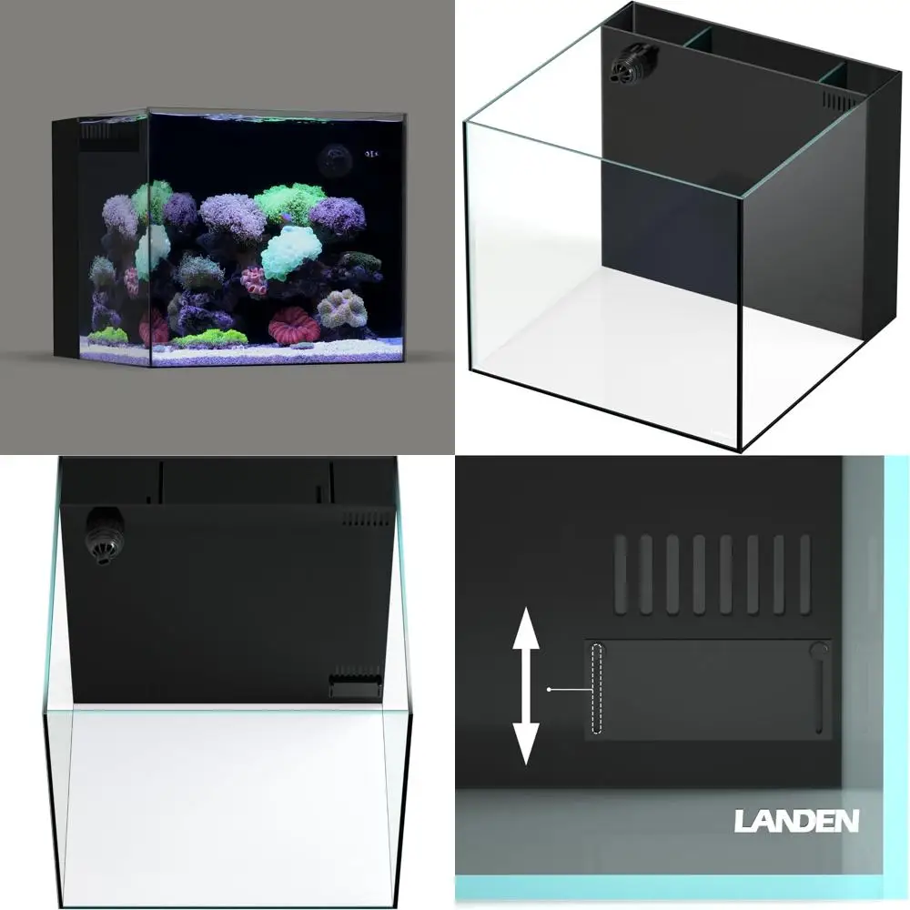 

45P 20 Gallon Ultra Clear Glass Aquarium Tank with Rear Filtration and Return Pump