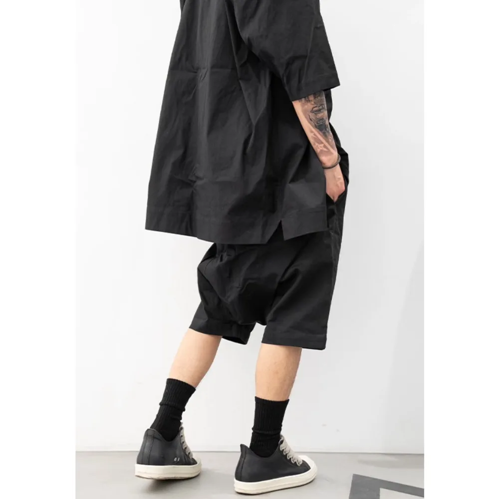 High Street RO Style Dark Five Part Shorts Mens Harlan Low Crotch Flying Mouse Collapse Pants Casual Loose Shorts