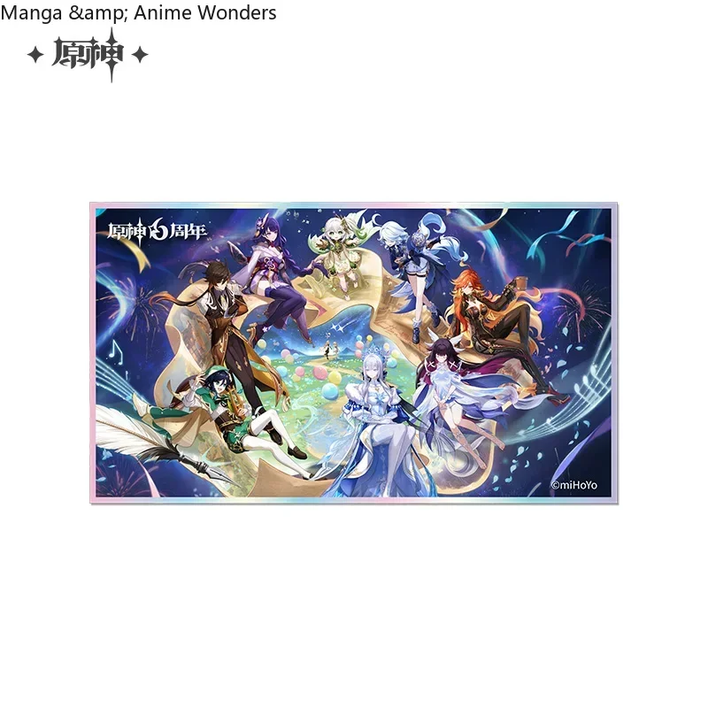 Collection Genshin Impact Sixth Anniversary Cosplay Acrylic Color Paper Acrylic Stand Signature Card Halloween Genuine Official