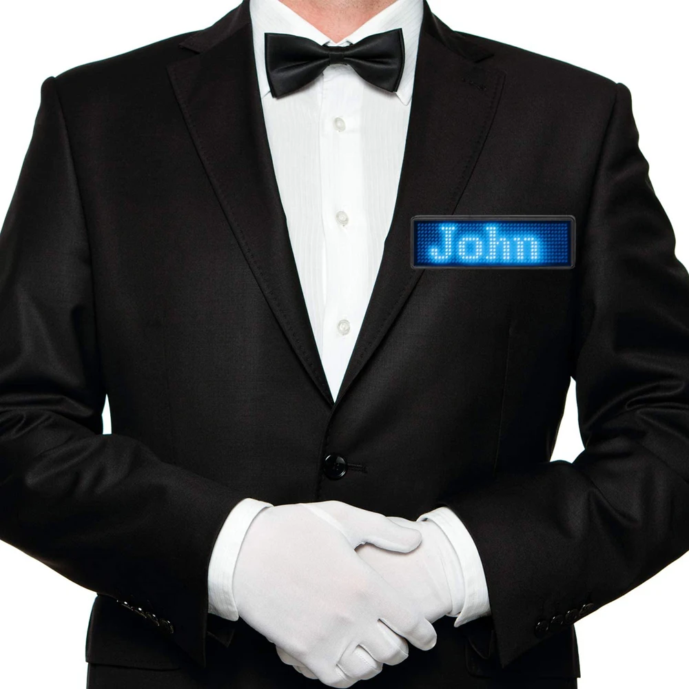 قابلة للشحن قابلة للبرمجة متعددة اللغات متعددة البرامج بلوتوث LED اسم العلامة LED اسم شارة LED عرض شارة LED الرقمية #2