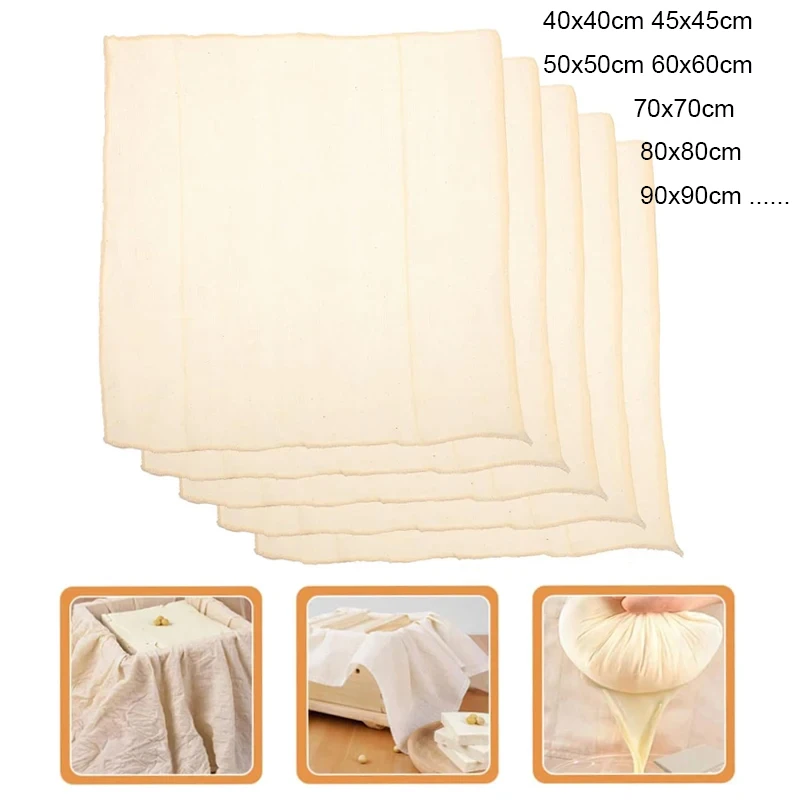 1-5p Cotton Gauze Muslin Tofu Cheese Soy Milk Wine Filter Cloth Kit DIY Soy Pressing Kitchen Gadgets Baking Ferment Pastry Tools