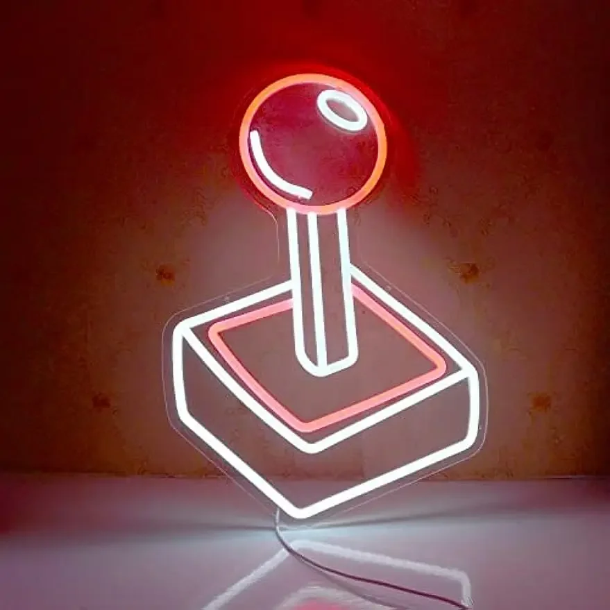 

LED Controller Joystick Neon Sign Arcade Classic Rocker Neon Light for Family Room Bedroom Playroom Retro Gaming Gift for Kids