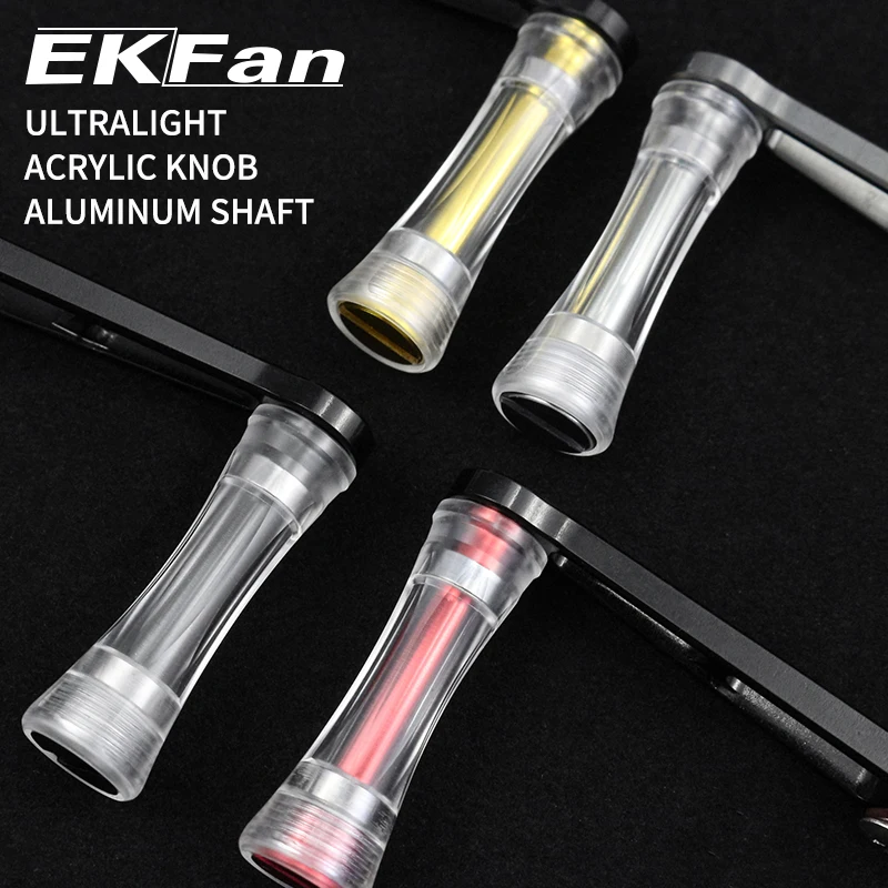 EKFan 105mm Baitcasting Angelrollengriff für A/S/D 7*4/8*5 Loch Aluminiumlegierung BC Rollengriff mit Acrylknopf DIY Zubehör – Detail 7