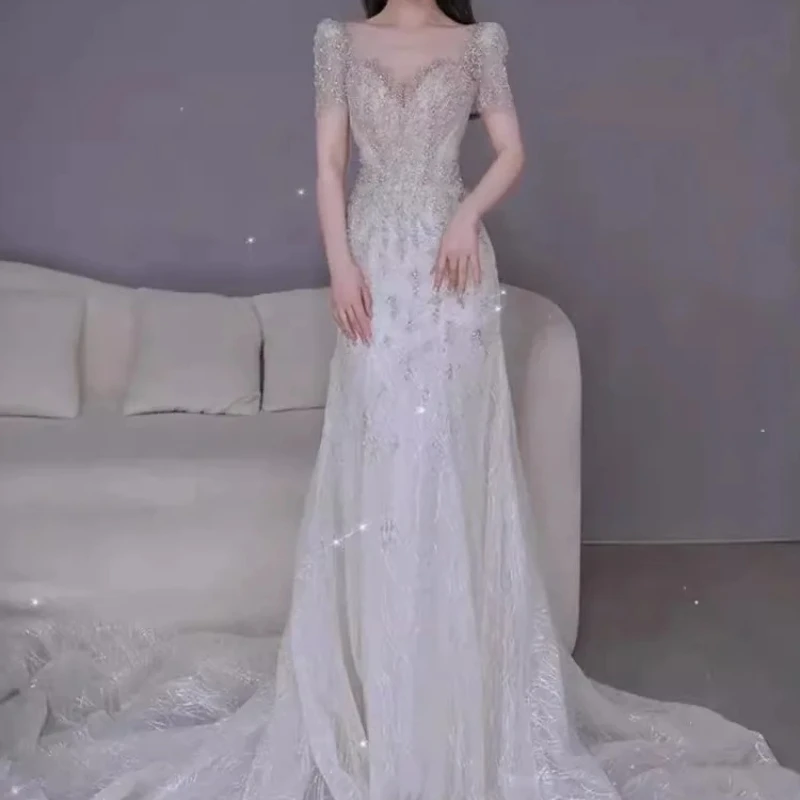 

Bridal Wedding Photography Studio Wedding Light Luxury Style French Fish Tail