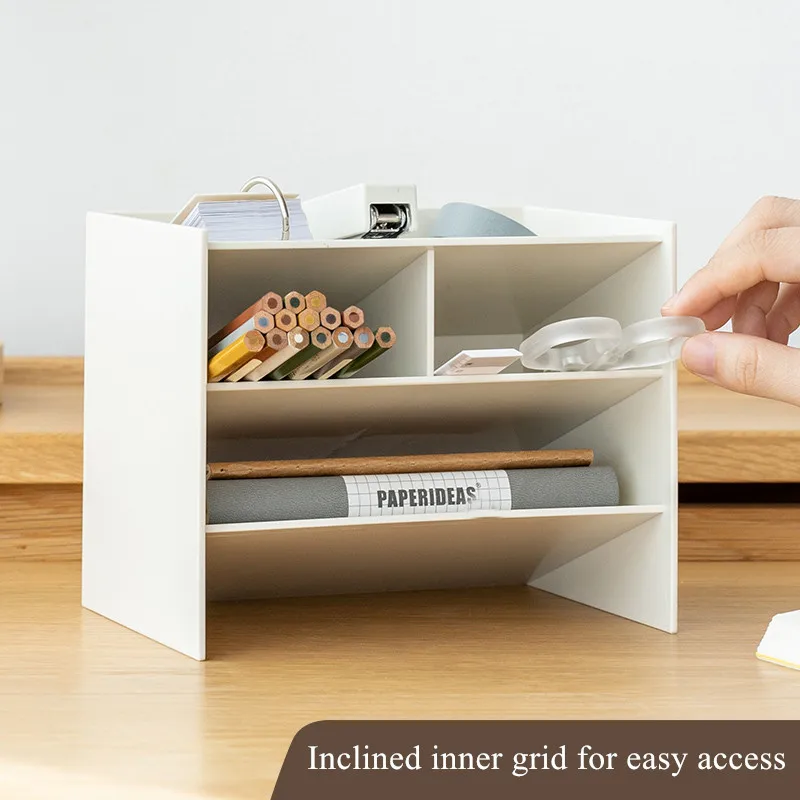 Multifunctionele Grote Capaciteit Pennenhouder Potlood Make Storage Box 4 Raster Desktop Organizer Stand Case Kantoorbenodigdheden
