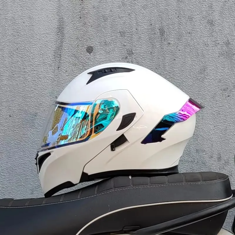 Casco de motocicleta abatible con doble lente, casco integral de alta calidad, aprobado por DOT, cascos para motociclistas.