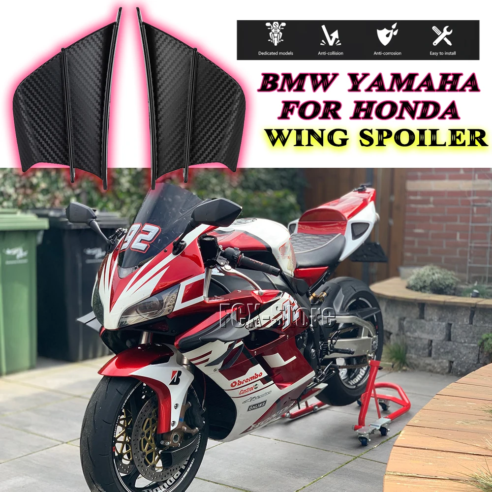 Para yamaha suzuki kawasaki honda bmw aprilia ducati triumph universal motocicleta winglet aerodinâmico asa kit spoiler