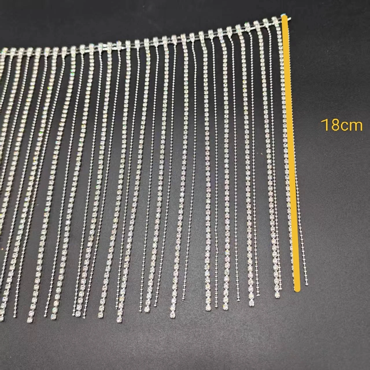 18CM التألق حجر الراين مطرز هامش سلسلة عبر الحدود الإكسسوارات #2