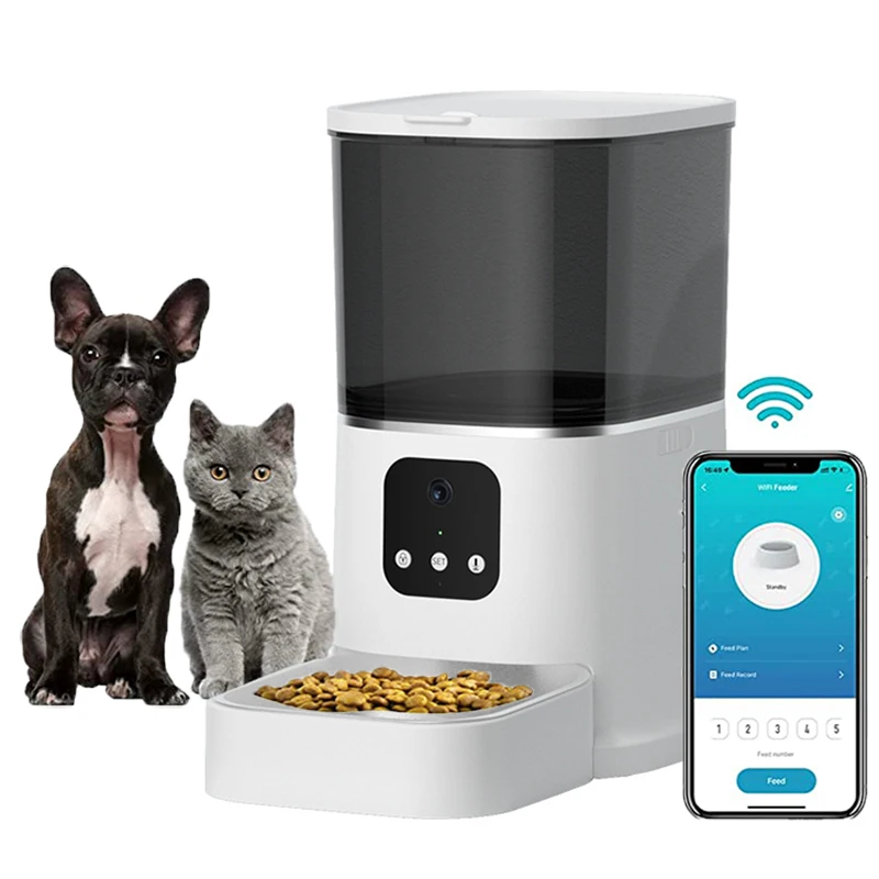 6L Smart Pet Feeder For Cats Dogs Tuya APP Remote Control Automatic Feeder With Camera Voice Recorder Timing WiFi Food Dispenser