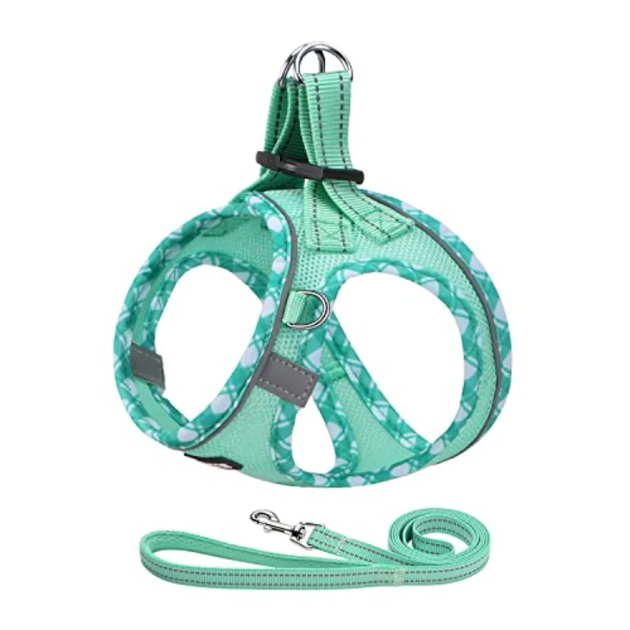 

Шлейка для собак с поводком, обновленная светоотражающая шлейка для щенков на всепогодные с мягким жилетом для маленьких собак и кошек