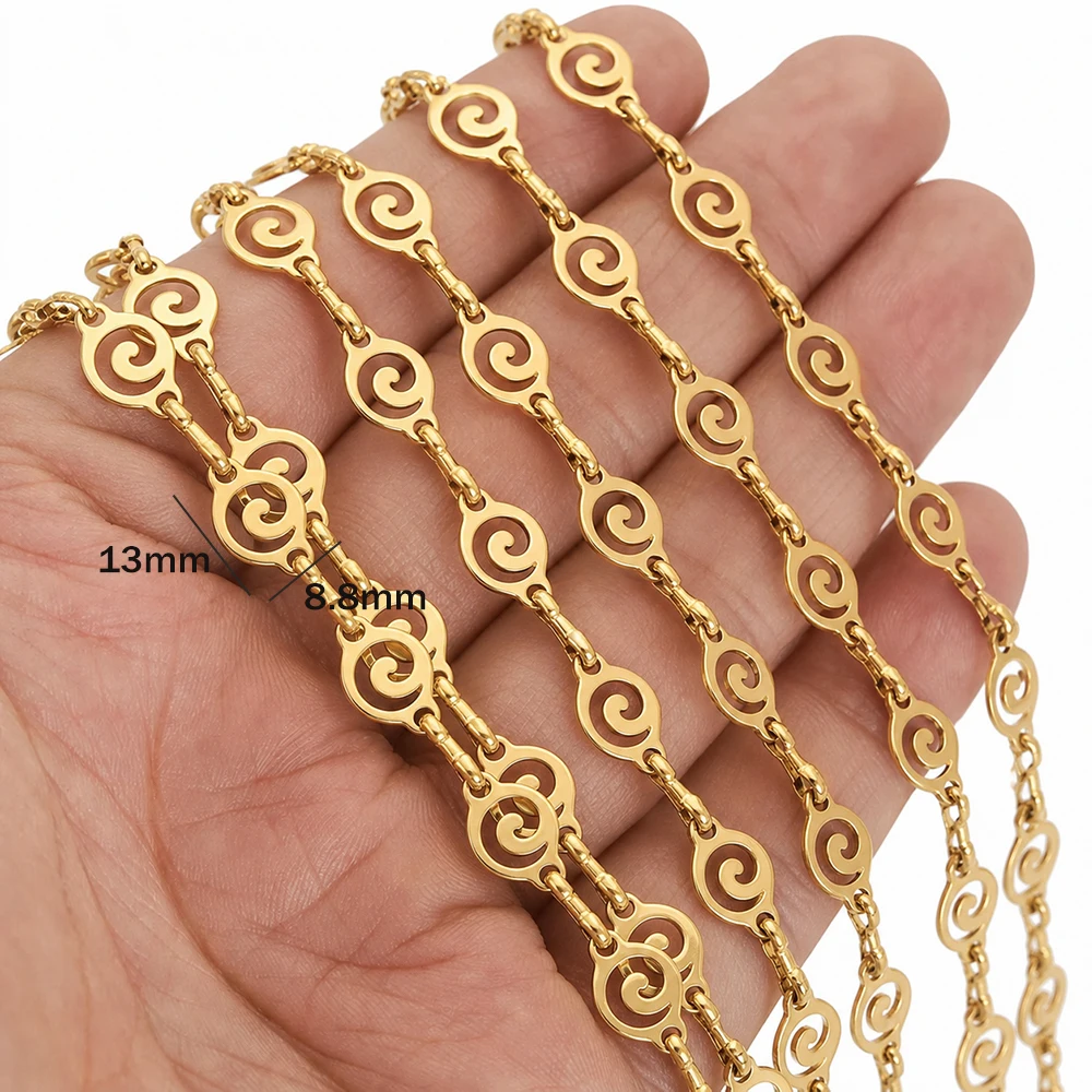 1 Meter Edelstahl Seestern-Schildkröten-Gliederkette für Schmuckherstellung Halskette Fußkettchen Armband Bastelzubehör DIY Großhandel – Detail 6