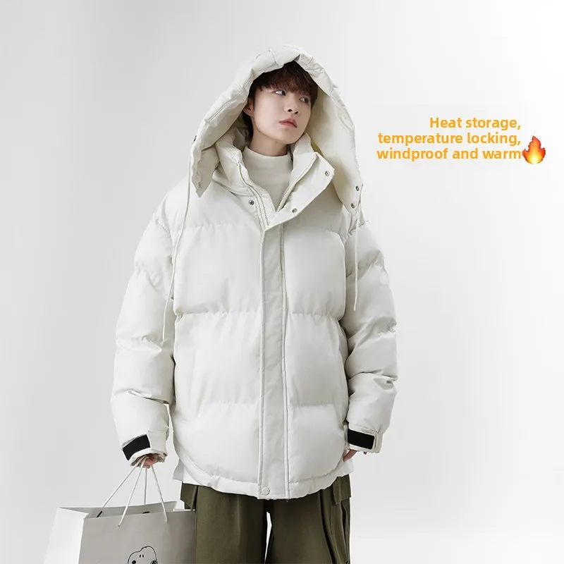 2025 Premium Hooded Cotton Puffer Jacket Windproof Outdoor Unisex Thickened Oversized Winter Parka
