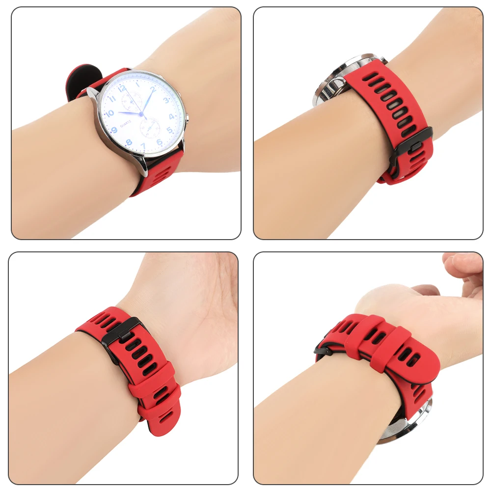 العالمي ساعات سيليكون العصابات استبدال الأشرطة ل Garmin Forerunner 245 645 أسود أحمر اللون مقاوم للماء سوار ساعة رياضية