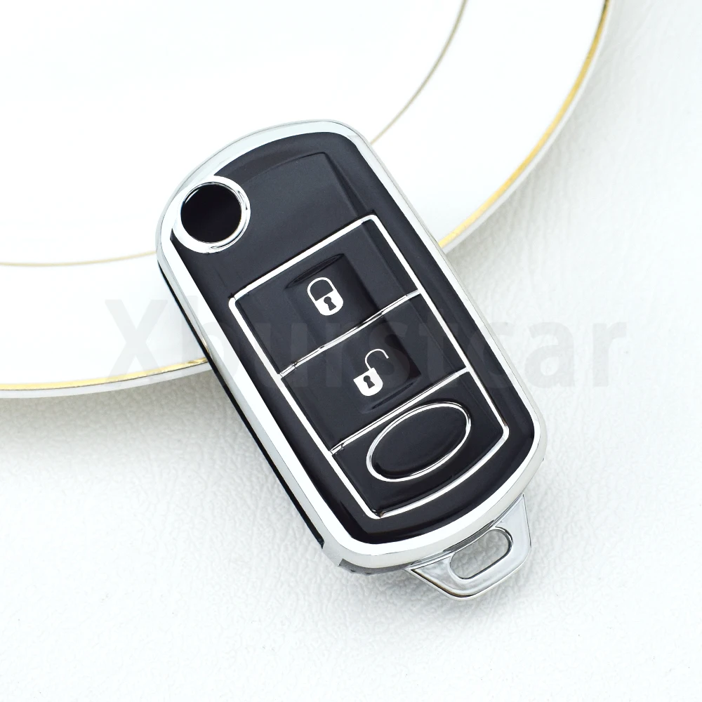 3 Buttons TPU Car Flip Key Case Cover for Land Rover Range Rover Sport LR3 Discovery 3 Auto Shell Fob Bag Keyless Accessories