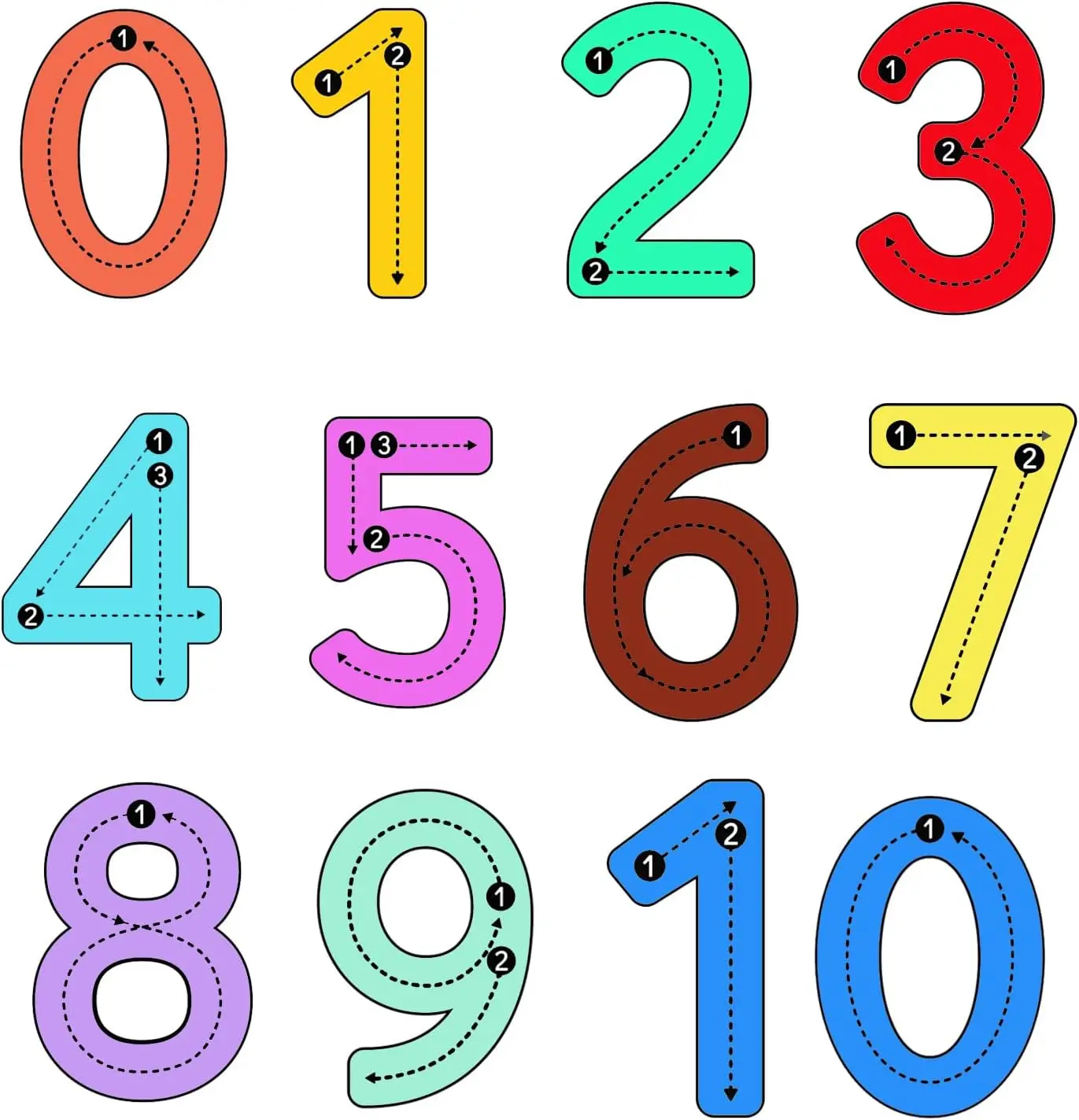 44 Pcs Colorful Bulletin Board Numbers Cutout Bulletin Board Letters Numbers Stroke Order Cutouts