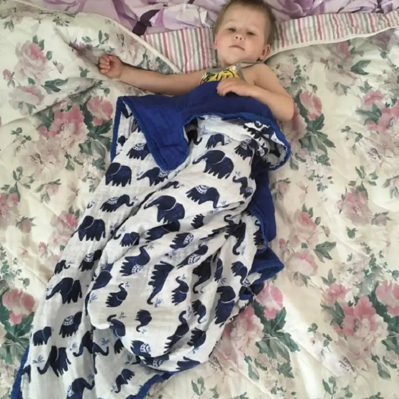 ست طبقات 100% القطن لينة الطفل بطانية من الموسلين خفيفة الوزن تنفس التقميط تلقي بطانية لحديثي الولادة الكمال