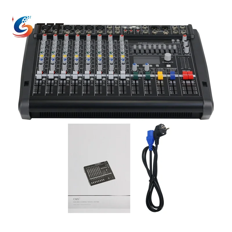 TZT CMS600-3 6-Channel Audio Mixer Professional Mixing Console with Built-in DSP Effects for Dynacord