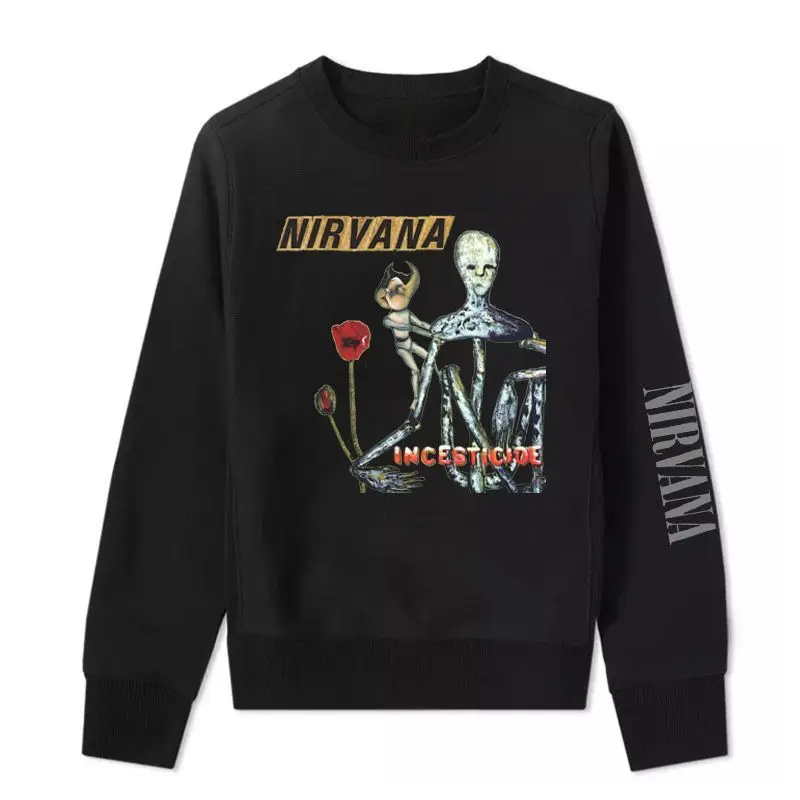

Редкая толстовка с длинными рукавами группы Nirvana - Мужская свободная толстовка в стиле панк с изображением Курта Кобейна - Хит продаж осень-зима